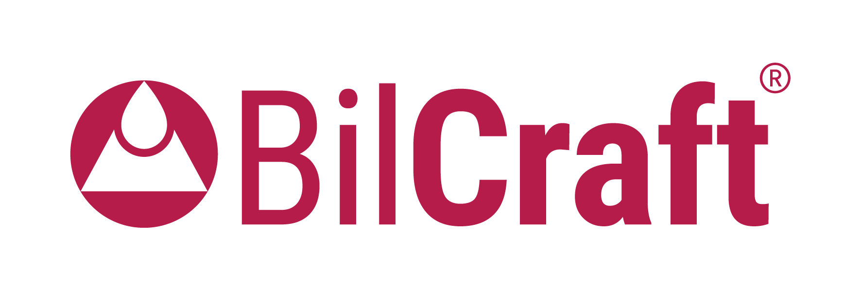 Logo – BilCraft<br />
Schriftzug „BilCraft“ in goldener bzw. gelblicher Typografie auf dunklem Hintergrund. Oberhalb des Namens befindet sich ein rundes, stilisiertes Emblem mit grafischem Symbol, das an ein Blatt oder eine natürliche Form erinnert und den ökologischen bzw. naturbezogenen Charakter der Marke unterstreicht.<br />
