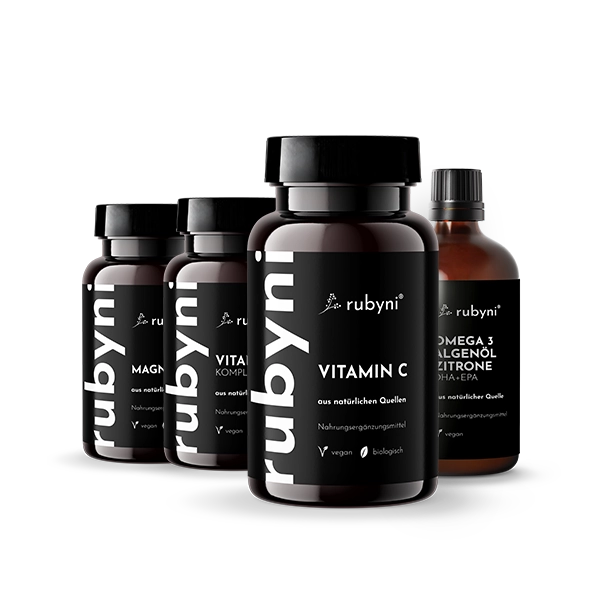 rubyni-essential-vitamin-c-omega3-vitamin-d-magnesium Basisversorgung mit Vitamin C, Omega-3, Vitamin D, Magnesium und weiteren essenziellen Nährstoffen