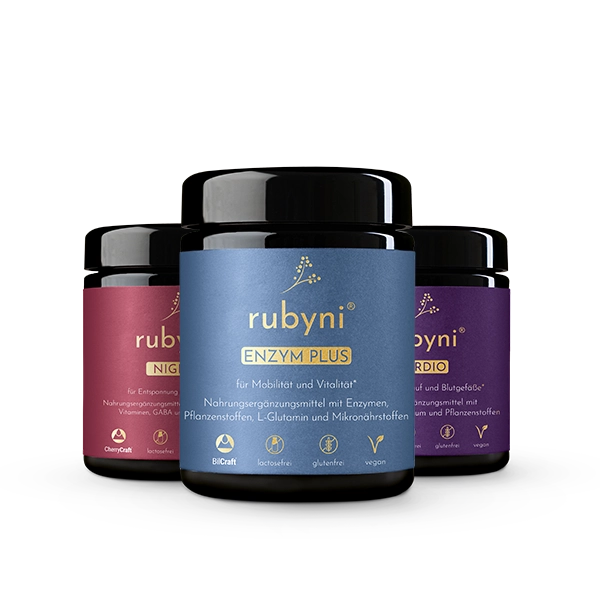 rubyni-plus-enzym-night-cardio Funktionale Rezepturen wie ENZYM PLUS, NIGHT und CARDIO für gezielte Unterstützung im Alltag