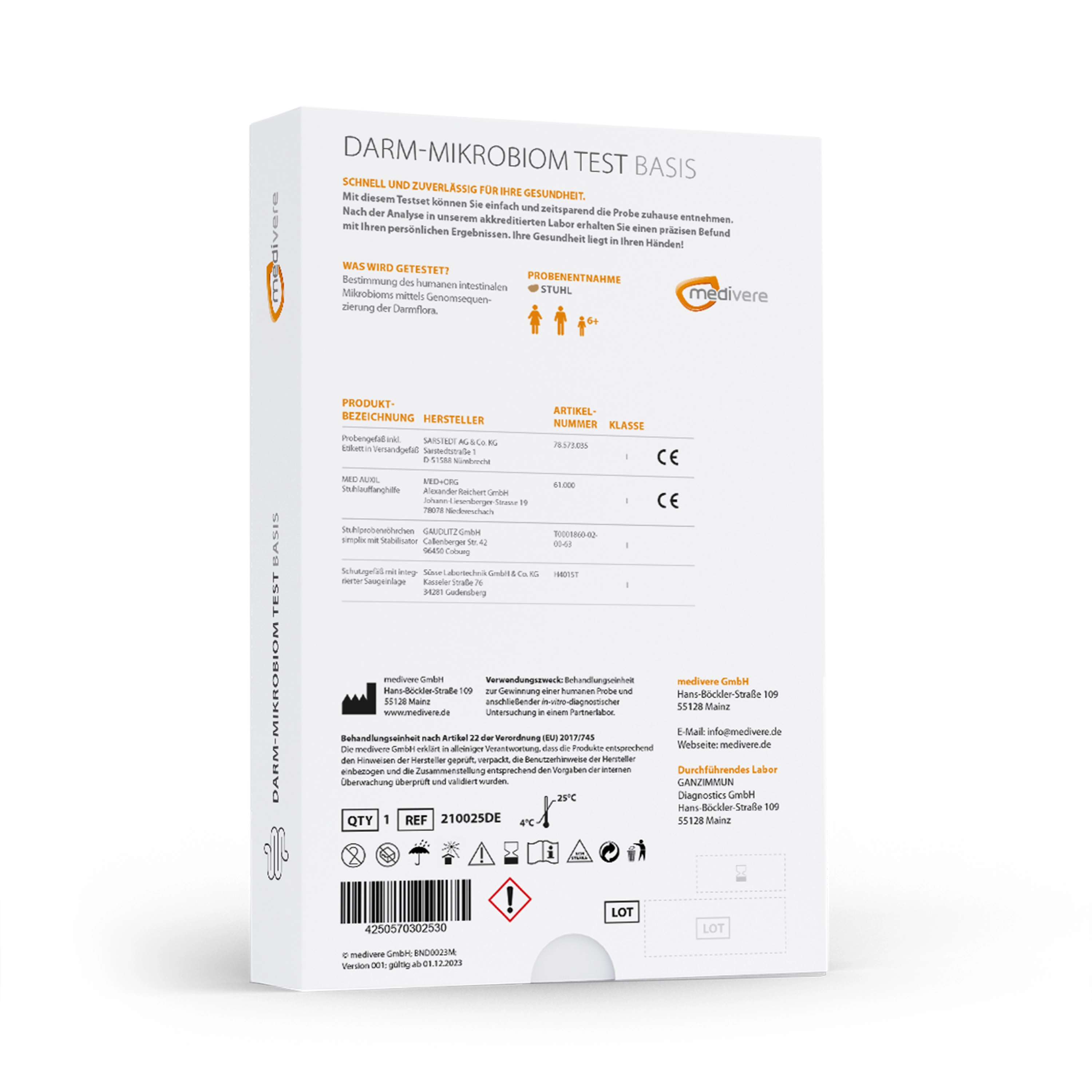 Darm-Mikrobiom-Test Basis – Testkit Darm-Mikrobiom-Test Basis mit Testkit und Probenmaterial